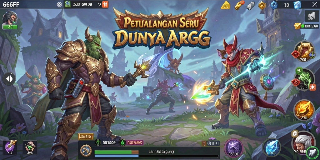 Tangkapan layar gameplay mendebarkan di 666FF dengan aksi ARPG yang intens.