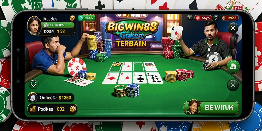 Tampilan gameplay seru dari BIGWIN88 saat bermain poker.