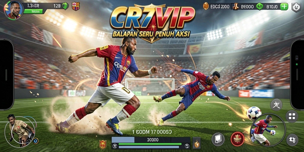 Tampilan seru gameplay CR7VIP yang penuh aksi dan kecepatan.