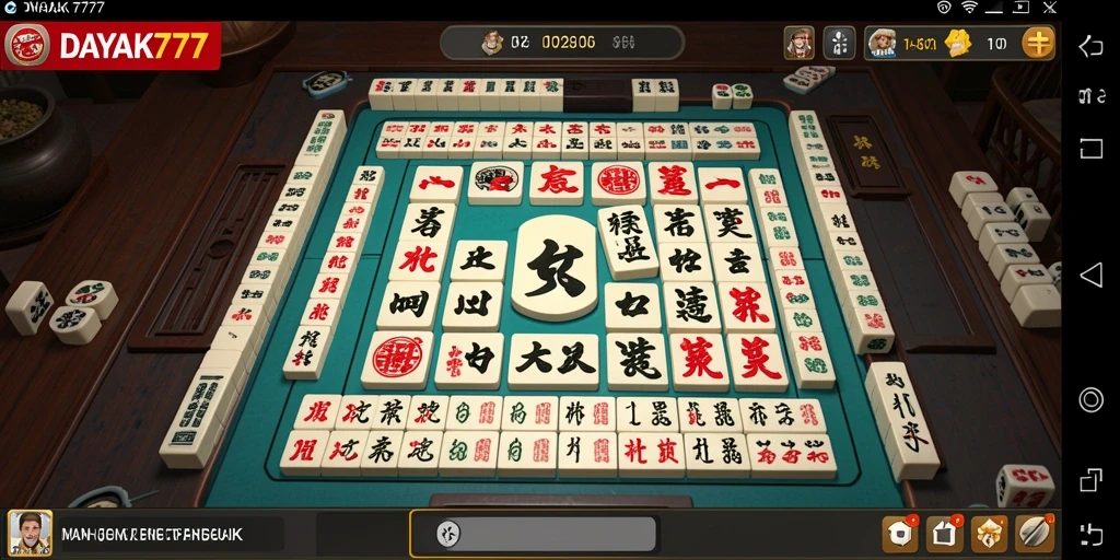 Tampilan menarik dari gameplay Mahjong di DAYAK777.