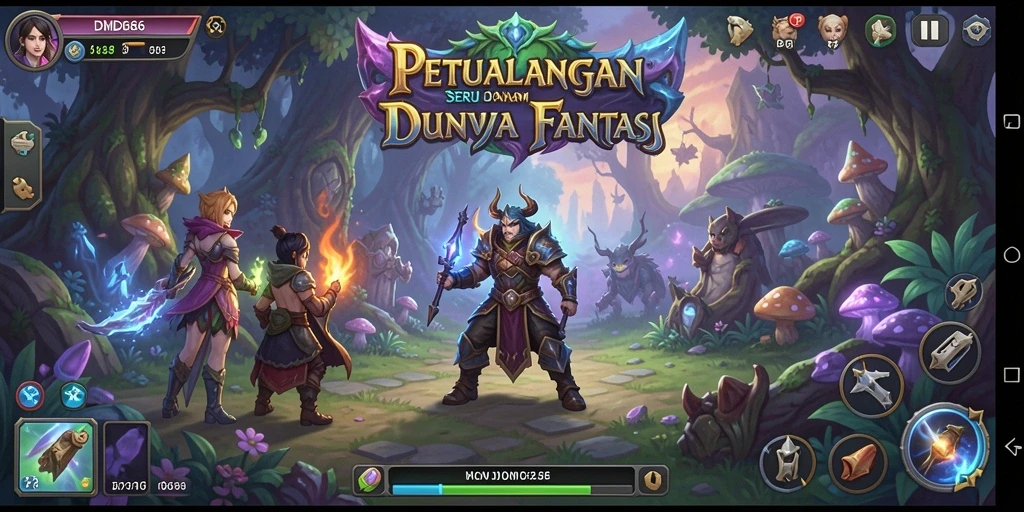 Screenshot menampilkan karakter utama menjelajahi hutan mistis dalam DMD686.