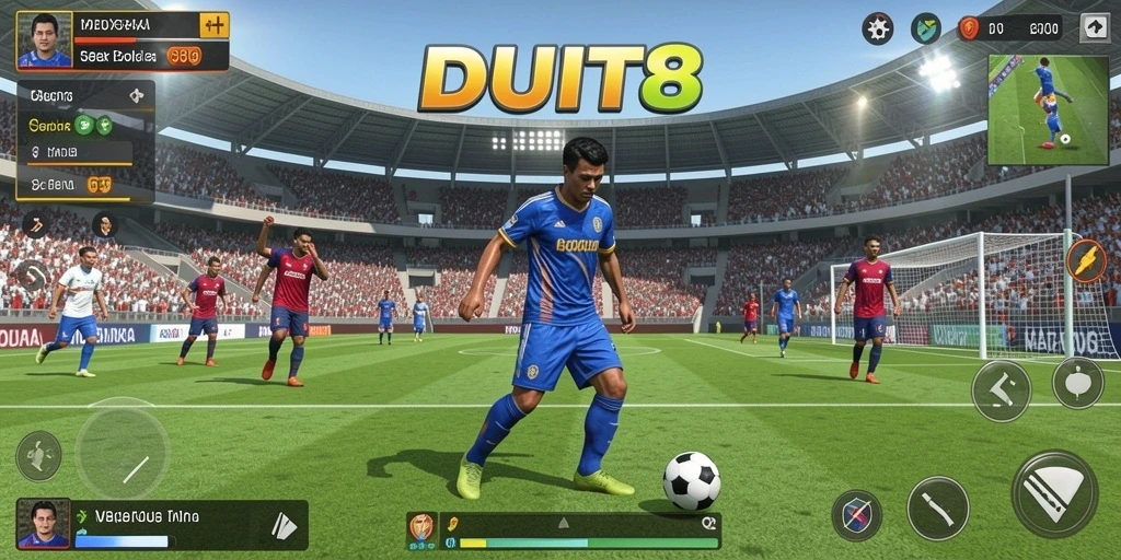 Tampilan gameplay menawan dari <strong>DUIT8</strong> saat pemain beraksi di lapangan.