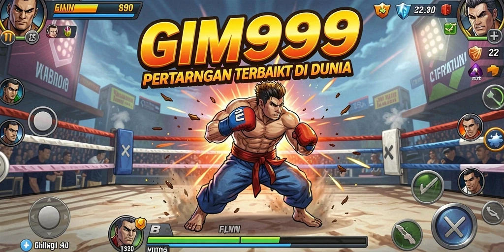 Tampilan gameplay GIM999 yang mendebarkan dalam pertarungan sengit.