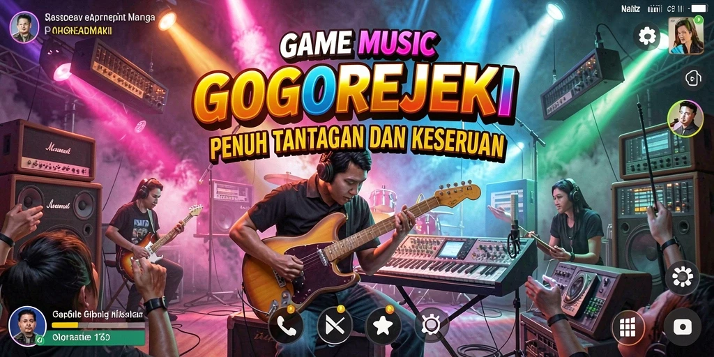 Tampilan gameplay GOGOREJEKI dengan tantangan musik yang seru.