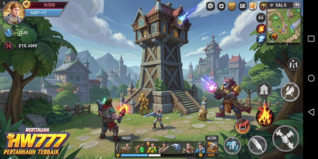 Tangkapan layar menampilkan gameplay Tower Defense yang seru dan strategis.