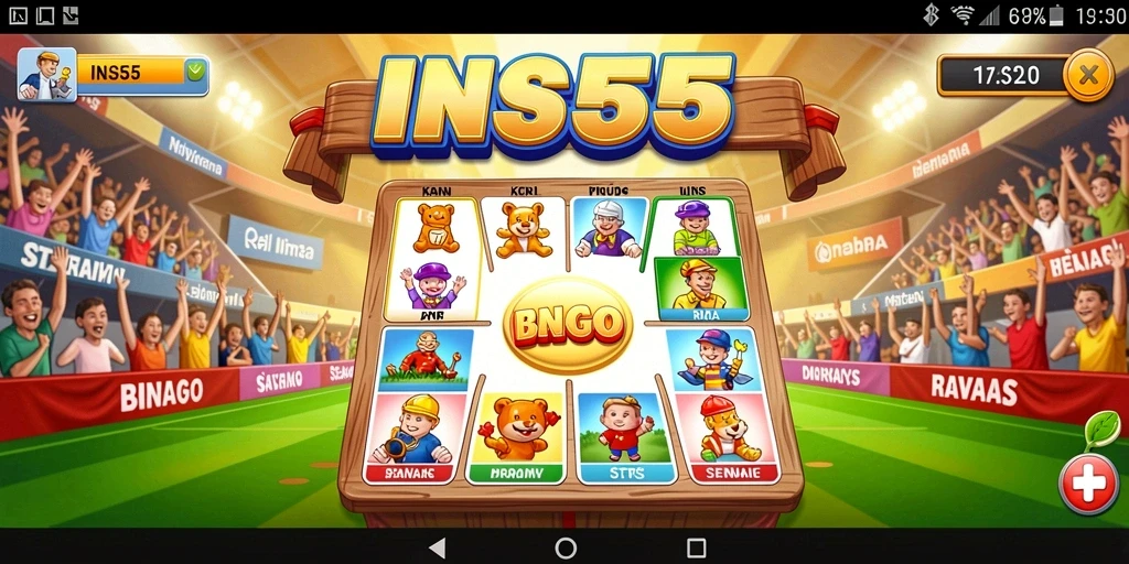 Tampilan seru gameplay Bingo di INS55 dengan grafis yang menarik.