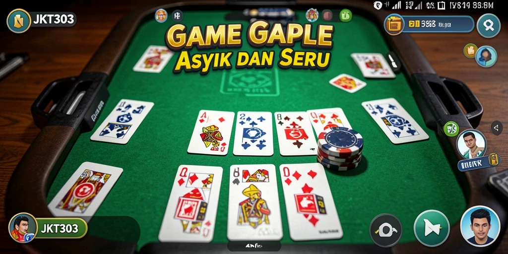 Tampilan gameplay seru dalam JKT303 saat bermain Gaple.
