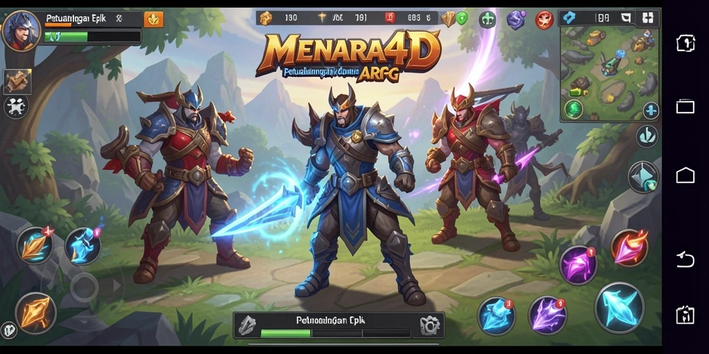 Menampilkan aksi seru dalam pertarungan ARPG yang intens.