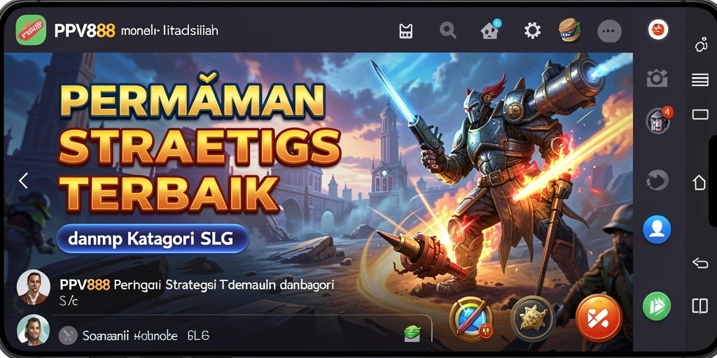 Screenshot menampilkan pertempuran strategis dan pembangunan kerajaan di PPV88.