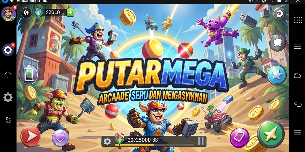 Screenshot utama PUTARMEGA menampilkan gameplay yang seru dan menantang.