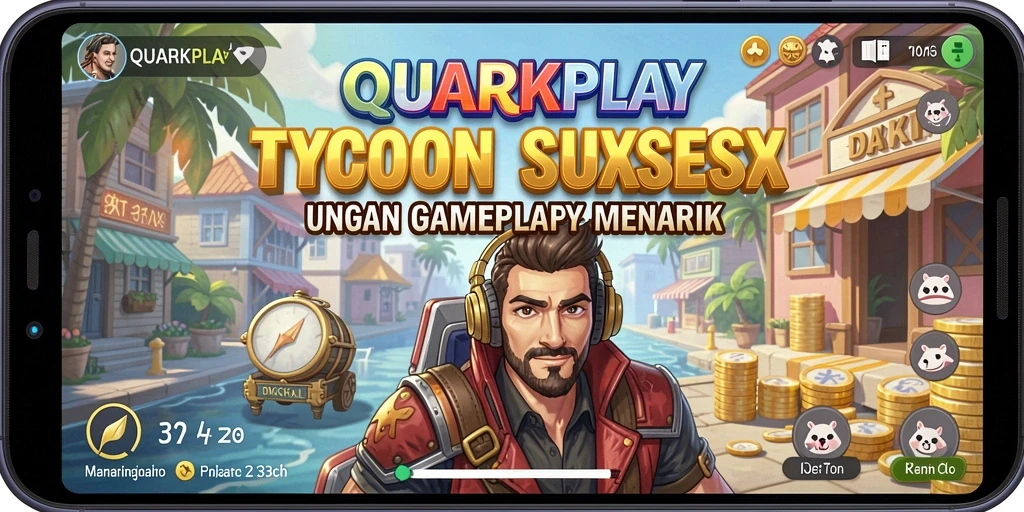 Screenshot gameplay QUARKPLAY menampilkan suasana permainan Tycoon yang menarik.