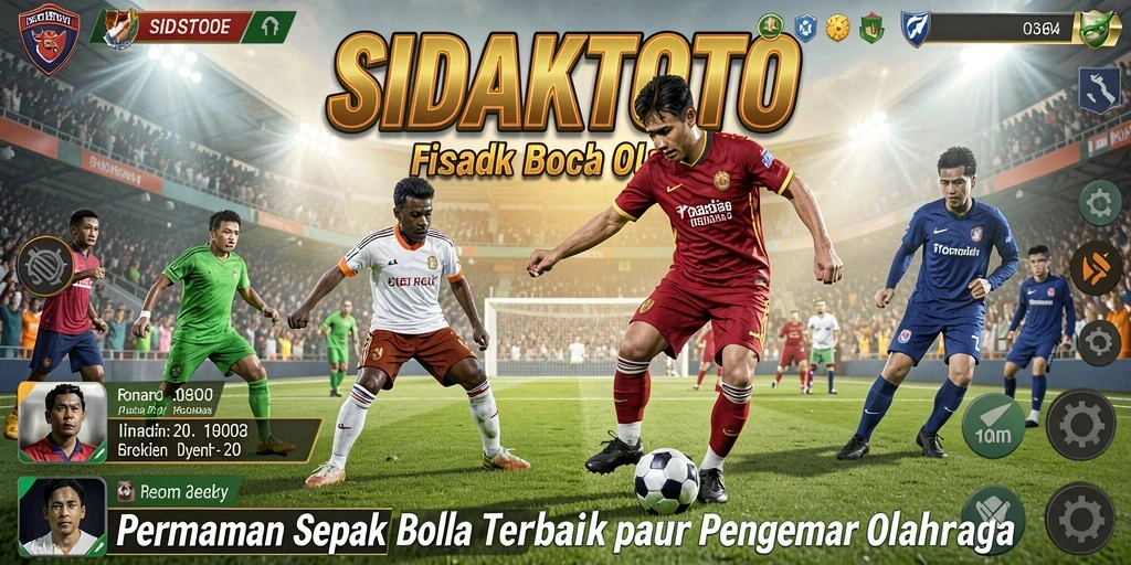 Tampilan gameplay seru di SIDAKTOTO dengan aksi sepak bola nyata.