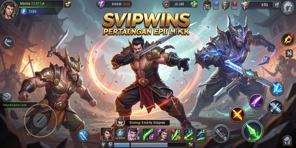 Gameplay menarik SVIPWINS dengan pertarungan seru antara karakter.