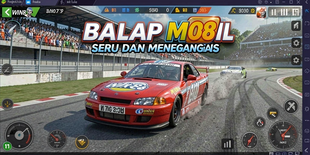 Screenshot gameplay balapan penuh aksi WIN88.